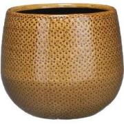 Gabriel pot round ochre - h14xd16cm