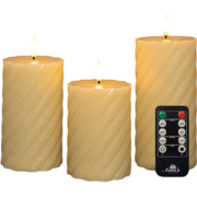 Stompkaars swirl wax led 3d vlam op batterij met afstandbediening set ...