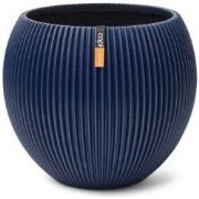 Vaas bol Groove H14.5 cm blauw