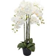 Orchidee kunstplant 6-tak 88 cm, wit