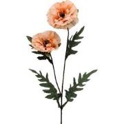 Kunstbloem papaver spray zalm roze, 64 cm