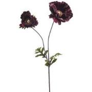 Kunstbloem poppy velvet burgundy, 78 cm