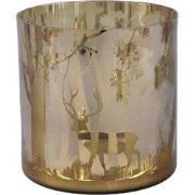 PTMD Windlicht Imadiya - 15x15x15 cm - Glas - Goud