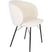 Housecraft Living Joa Eetkamerstoelen Bouclé Wit - Set van 2