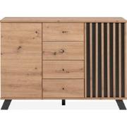 Buffet 2 deuren en 4 laden eikenhouten decor L118 cm - LUBLIN