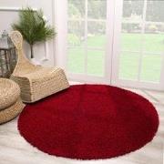 Tapijtenloods Loca Shaggy Rond Vloerkleed Rood Hoogpolig- 200 CM ROND