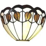 LumiLamp Wandlamp Tiffany  31x15x21 cm  Wit Glas Muurlamp