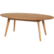 Yumi ovale houten salontafel naturel - 130 x 65 cm