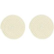 Krumble Pannenonderzetter rond - Katoen - Beige - Set van 2