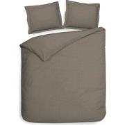 Heckett & Lane Dekbedovertrek Punto Taupe Grey 200 x 200 220 cm + 2 sl...