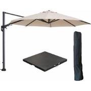 Garden Impressions Hawaii zweefparasol Ø350 cm carbon black / ecru met...