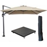 Garden Impressions Hawaii zweefparasol 300x300 cm carbon black / taupe...