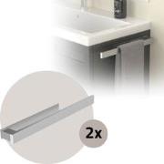 ML-Design set van 2 handdoekhouders zonder boren 39 cm, zilver, gemaak...