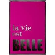 Wanddecoratie La Vie Est Belle Medium - Roze - 60x3.2x40cm