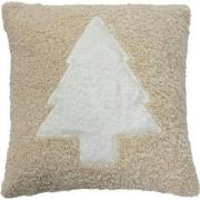 Geen merk MARIT - Sierkussen 45x45 cm - met teddykrullen - Natural - b...