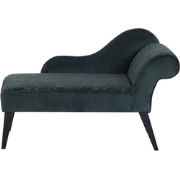 Beliani BIARRITZ - Chaise longue-Groen-Fluweel