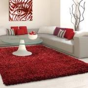 Tapijtenloods Basic Shaggy vloerkleed Rood Hoogpolig- 100x200 CM