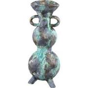 PTMD Ayaz Turquoise Glazed Ceramic Pot 2 Ears Bubble Shape High