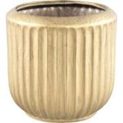 PTMD Harris Gold Ceramic Round Pot Low With Lines L