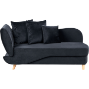 Beliani MERI - Chaise longue-Zwart-Fluweel