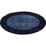 Tapijtenloods Basic Rond Shaggy Kader vloerkleed Blauw Hoogpolig- 120 ...