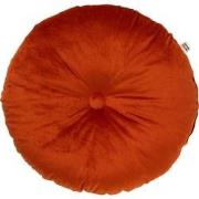 Dutch Decor OLLY - Sierkussen rond velvet Ø40 cm - Potters Clay - oran...