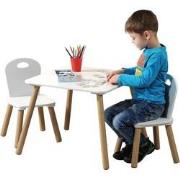 Mdf Kindertafel SET met 2 Stoelen | FSC Goedgekeurde Zitgroep | Houten...