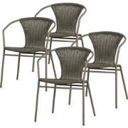 WOOOD Weston Stoel Outdoor - Rattan/Metaal - Jungle - Set van 4