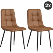 2x Eetkamerstoel Yerevan - Microleder - Cognac