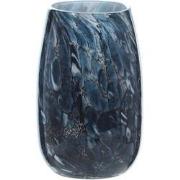 Decoratieve blauwe glazen vaas H14