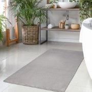 Paradise Fluffy Badmat Hoogpolig Anti-Slip - Zilver/Grijs - 40x60 CM- ...