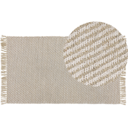 Beliani ALADAG - Laagpolig-Beige-Katoen, Jute