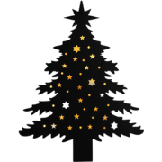 Muurhanger kerstboom 48led classic op batterij met timer ip20 3x40x51 ...