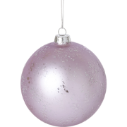 Glitter en matte kerstbal in lichtroze glas D10