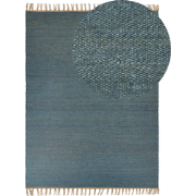 Beliani LUNIA - Laagpolig-Blauw-Jute