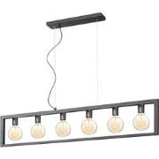 Home sweet home hanglamp Fito 6L rechthoek vlak - zwart