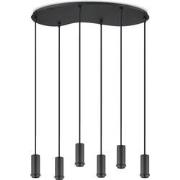 Metaal kroonluchter - Industrie hanglamp - Zwart - Met 6 pcs lampvoete...