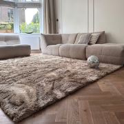 Hoogpolig vloerkleed Odelia bruin/taupe - Interieur05 - Polyester - 24...