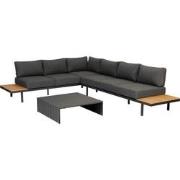 WOOOD Bari Loungeset Buiten- Aluminium - Grijs - 75x295x230