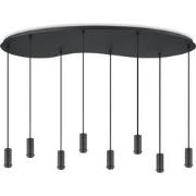 Metaal kroonluchter - Industrie hanglamp - Zwart - Met 8 pcs lampvoete...