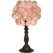 LumiLamp Tiffany Tafellamp  43 cm Roze Glas Bloemen Tiffany Bureaulamp