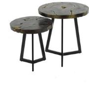 AnLi Style Salontafel set 2/ rond black and gold