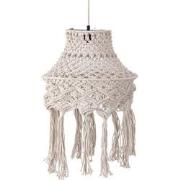 PTMD Milley Cream Cotton Macrame Hanging Lamp Round