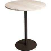 PTMD Plaza Bistrotable Round White Marble Taupe Base