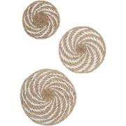 MUST Living Wall panel Whirl WHITE, set of 3,Ø41x11 cm / Ø51x13 cm / Ø...