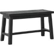 MUST Living Bench Trinity Black,45x80x32 cm, black recycled teakwood w...