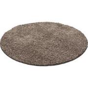 Tapijtenloods Basic Rond Shaggy vloerkleed Caramel Hoogpolig- 200 CM R...