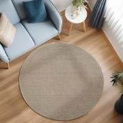 Loom Uni Effen Vloerkleed - Rond - Uni Kleur - Beige - Woonkamer Slaap...