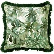 Dutch Decor FAUNA - Kussenhoes velvet 45x45 cm - Chive - groen - botan...