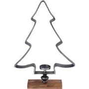 PTMD Kennedi Black Alu Stormlight Tree Wooden Base L